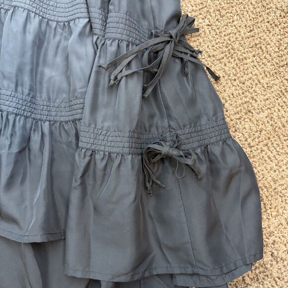 Marc Jacobs Midi Tiered Ruffle Side Ties Ruffle Deep V-Neck Dress Womens M - Picture 4 of 9